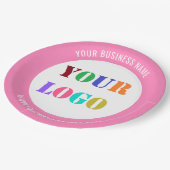 文字カスタム会社のロゴとビジネス紙プレート ペーパープレート (アングル)