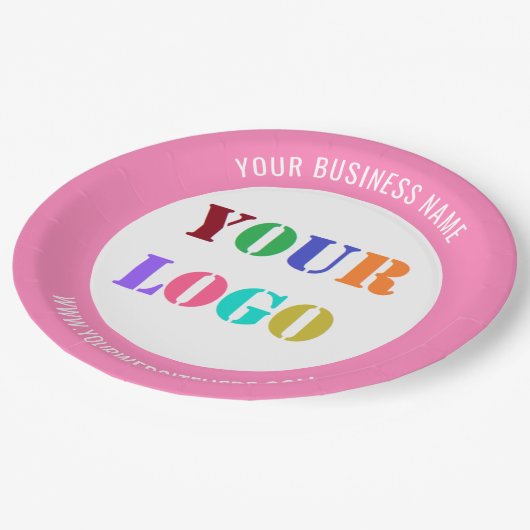 文字カスタム会社のロゴとビジネス紙プレート ペーパープレート (アングル)