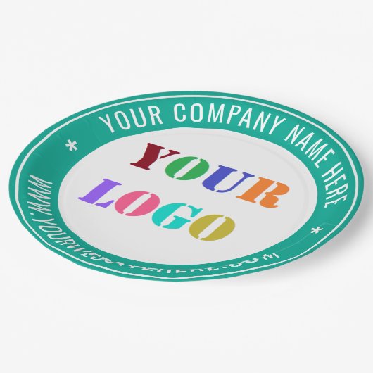 文字カスタム会社のロゴとビジネス紙プレート ペーパープレート (アングル)