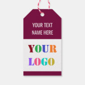 文字カスタム会社のロゴとロゴのラベルあなたの色 ギフトタグ (裏面)