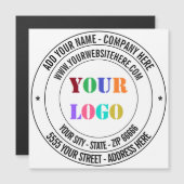 文字カスタム会社のロゴマーク及びギフトマグネット (正面/裏面)