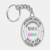 文字カスタム会社ロゴおよびビジネスキーチェーン キーホルダー (正面左)