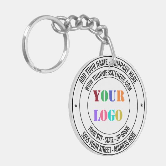 文字カスタム会社ロゴおよびビジネスキーチェーン キーホルダー (正面左)