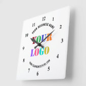 文字カスタム会社ロゴとビジネスの壁時計 スクエア壁時計 (傾斜)