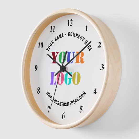 文字カスタム会社ロゴとビジネスの壁時計 壁時計 (傾斜)