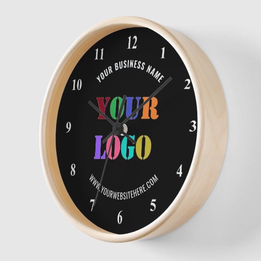 文字カスタム会社ロゴとビジネスの壁時計 壁時計 (傾斜)