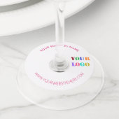 文字カスタム会社ロゴとワイングラスラベル ワイングラスタグ (クローズアップ)