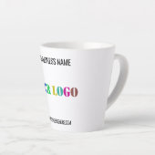 文字カスタム会社ロゴと会社ラテマグカップテンプレート カフェラテマグ (右アングル)