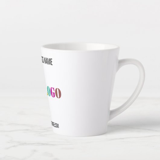 文字カスタム会社ロゴと会社ラテマグカップテンプレート カフェラテマグ (右)