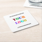 文字カスタム会社ロゴ紙コースター スクエアペーパーコースター (アングル)