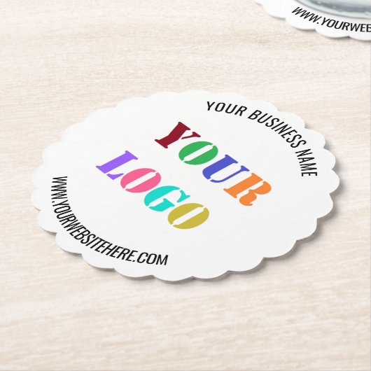 文字カスタム会社ロゴ紙コースター ペーパーコースター (アングル)