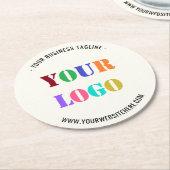 文字カスタム会社ロゴ紙コースター ラウンドペーパーコースター (アングル)