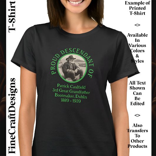 文字カスタム写真、アイリッシュルーツセントパトリックの日08 Tシャツ