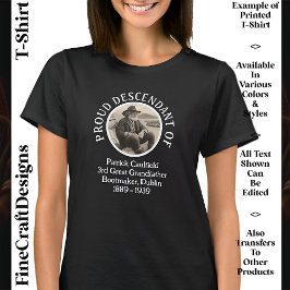 文字カスタム写真、アイリッシュルーツセントパトリックの日08 Tシャツ