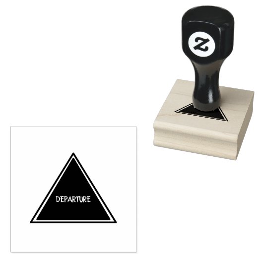 文字カスタム出発ウッドアート深いパープルインク ラバースタンプ (押印)