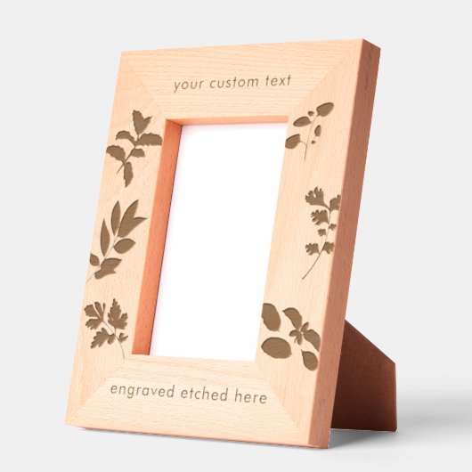 文字カスタム刻印写真フレーム料理ハーブ レーザー彫刻フレーム (左)