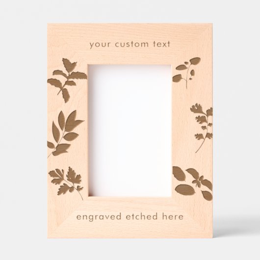 文字カスタム刻印写真フレーム料理ハーブ レーザー彫刻フレーム (正面)