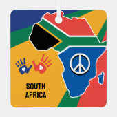 文字カスタム南アフリカ メタルオーナメント (裏面)