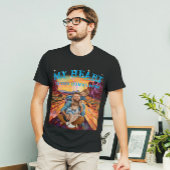 文字カスタム及び顔ポートレート写真ヴィンテージスタイル Tシャツ