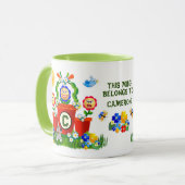 文字カスタム可愛い絵文字フラワーズキッズマグ マグカップ (正面左)