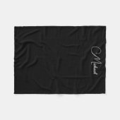 文字カスタム名フォトテンプレート黒小を追加 フリースブランケット (正面(横))