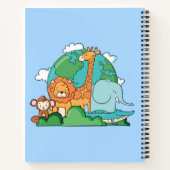 文字カスタム地球と動物 ノートブック (裏面)