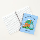 文字カスタム地球と動物 ノートブック (内部)