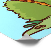 文字カスタム地球と動物 ポスター (角)