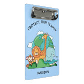 文字カスタム地球と動物 ミニクリップボード (アングル)