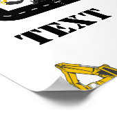 文字カスタム建築ダンプトラックパーティー ポスター (角)