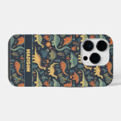 文字カスタム恐竜パターン iPhoneケース (裏面横)