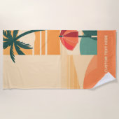 文字カスタム抽象芸術熱帯景観 ビーチタオル (正面)