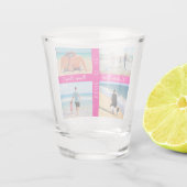 文字カスタム日付あなたの写真コラージュのショットグラス ショットグラス (裏面)