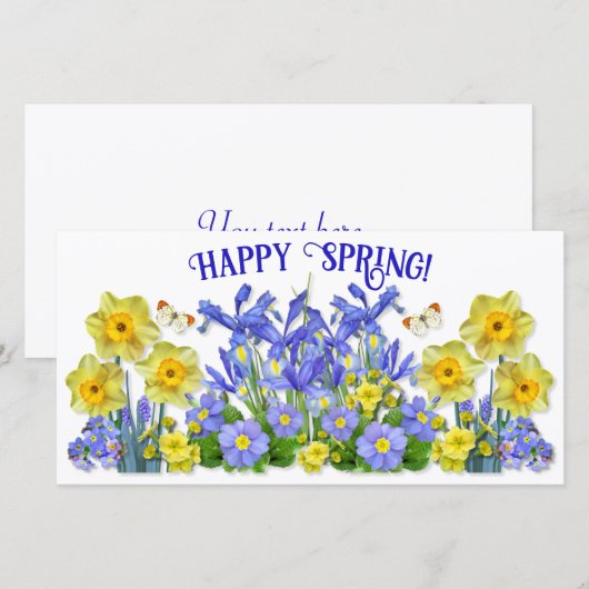 文字カスタム春の花と蝶 (正面/裏面)