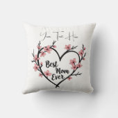 文字カスタム母の日または誕生日ギフト クッション (裏面)