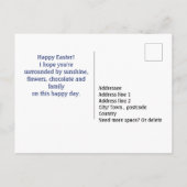 文字カスタム民俗花イースターグリーティング ポストカード (裏面)