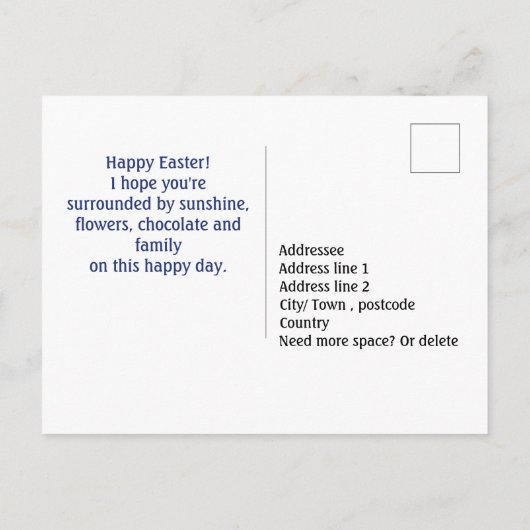 文字カスタム民俗花イースターグリーティング ポストカード (裏面)