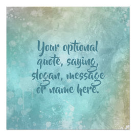 文字カスタム水の色スプラッシュポスター ポスター