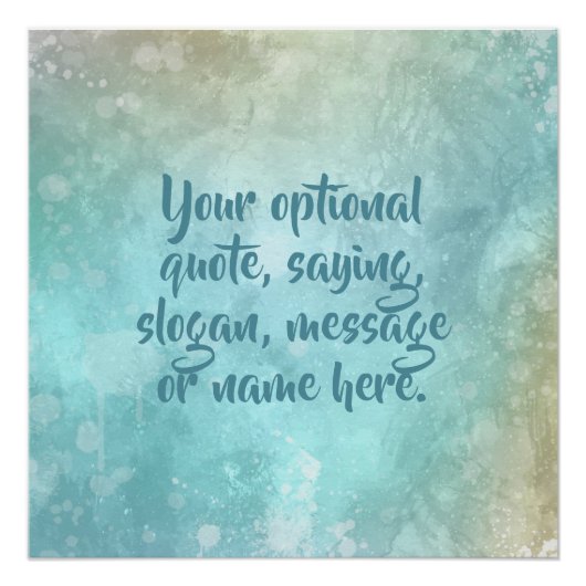 文字カスタム水の色スプラッシュポスター ポスター (正面)