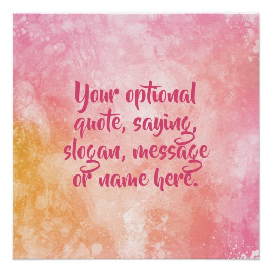 文字カスタム水の色スプラッシュポスター ポスター (正面)