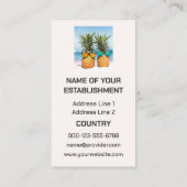 文字カスタム熱帯パイナップル 名刺 (裏面)