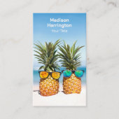文字カスタム熱帯パイナップル 名刺 (正面)
