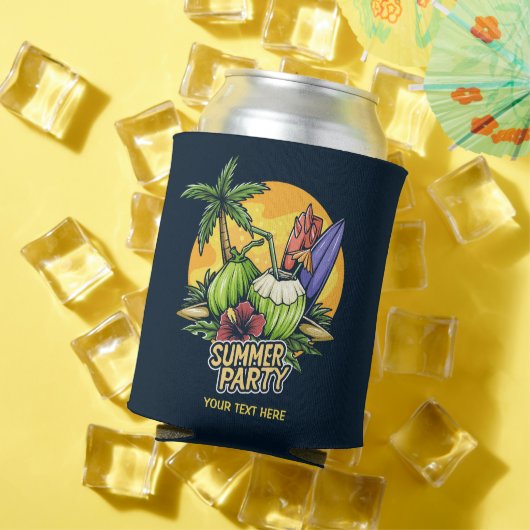 文字カスタム熱帯夏パーティー 缶クーラー (インサイチュ 夏)