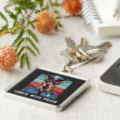 文字カスタム犬の警察官へのプレゼントパパ キーホルダー (側面)