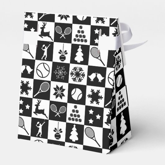 文字カスタム白黒クリスマステニスFav フェイバーボックス (裏面サイド)