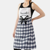 文字カスタム白黒バッファロープレイドキュートキッチン エプロン (インサイチュ)