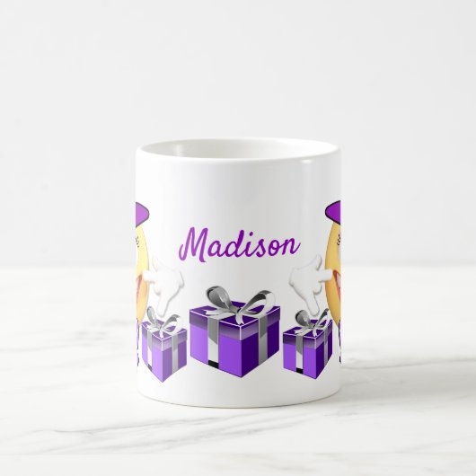 文字カスタム笑顔ショッピング絵文字 コーヒーマグカップ (中央)