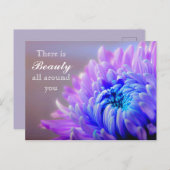 文字カスタム美しいオールパープルのまわりにフラワームーム ポストカード (正面/裏面)