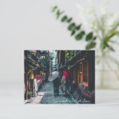 文字カスタム芸者が歩く京都日本近郊 ポストカード (スタンド正面)