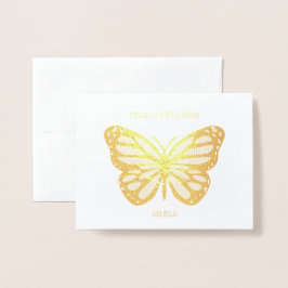 文字カスタム蝶の誕生日カンプラノス金ゴールド 箔カード